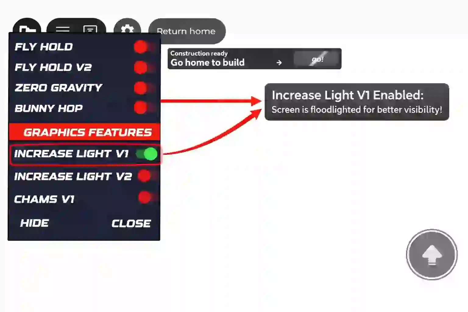 Roblox cheat APK with Increase Light V1